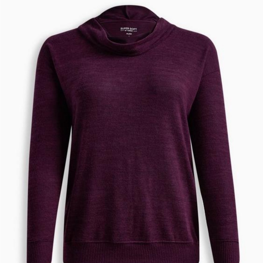 Torrid Size 2 Super Soft Plush Cowl Neck Long Sleeve Tunic Sweatshirt